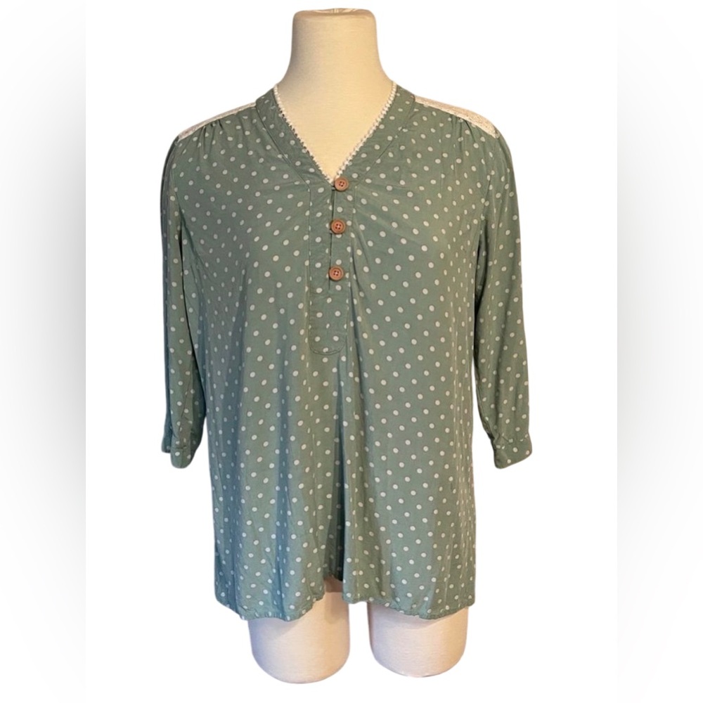 Matilda Jane Sage Polka Dot Blouse‎